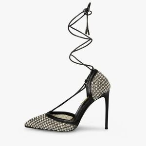 BRAND NEW STEVE MADDEN LACE-UP RHINESTONE HIGH HEEL MESH PUMPS